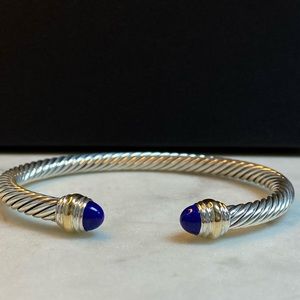 David Yurman 5mm Lápiz Lazuli 14k bracelet